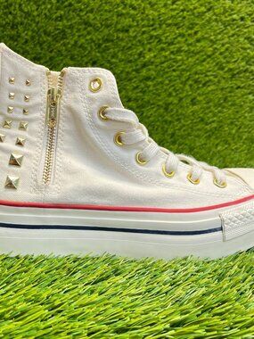 Converse Chuck Taylor All Star Hi Womens Size 8 Beige Athletic Shoes Sneakers